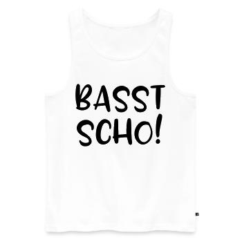 Basst scho, lustige Bayern - Männer Premium Bio Tank Top - Weiß - Vorne - Michal (187cm)