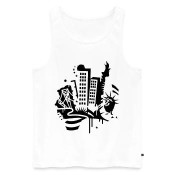 Ein New York City Design im Graffiti Stil - Männer Premium Bio Tank Top - Weiß - Vorne - AI Model Male 178 light (178cm)