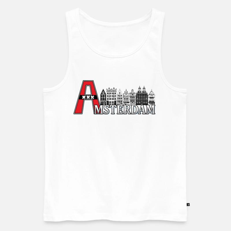 Amsterdam mit einem großen A - Männer Premium Bio Tank Top - Weiß