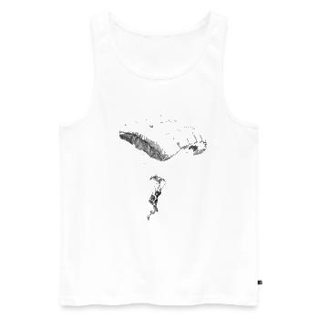 parachuting - Men's Premium Organic Tank Top - white - Front - AI Model Male 178 light (178cm)