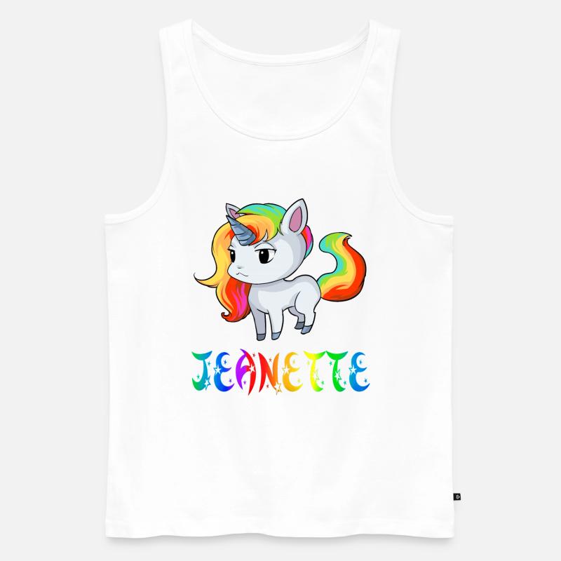 Jeanette Einhorn - Männer Premium Bio Tank Top - Weiß