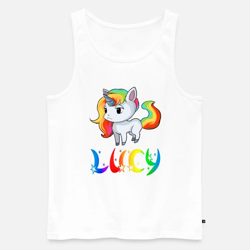 Lucy Einhorn - Männer Premium Bio Tank Top - Weiß