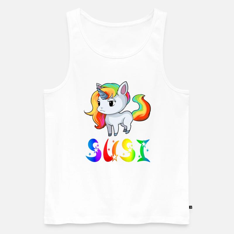 Susi Einhorn - Männer Premium Bio Tank Top - Weiß