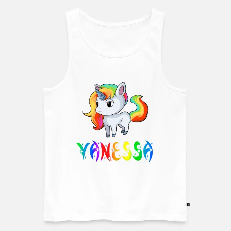 Vanessa Einhorn - Männer Premium Bio Tank Top - Weiß