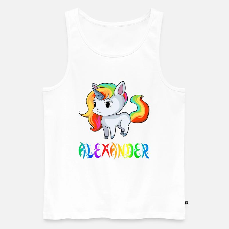 Alexander Einhorn - Männer Premium Bio Tank Top - Weiß