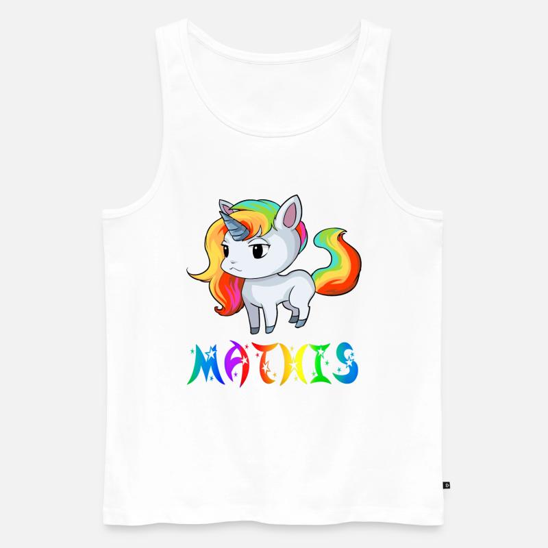 Einhorn Mathis - Männer Premium Bio Tank Top - Weiß