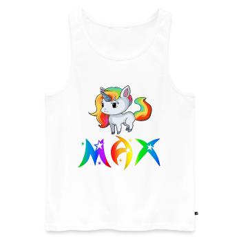 Einhorn Max - Männer Premium Bio Tank Top - Weiß - Vorne - AI Model Male 178 light (178cm)