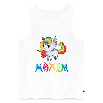 Einhorn Maxim - Männer Premium Bio Tank Top - Weiß - Vorne - AI Model Male 178 light (178cm)