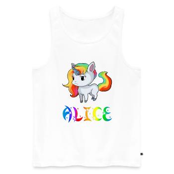 Unicorn Alice - Men's Premium Organic Tank Top - white - Front - AI Model Male 178 light (178cm)