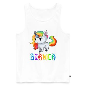 Einhorn Bianca - Männer Premium Bio Tank Top - Weiß - Vorne - AI Model Male 178 light (178cm)