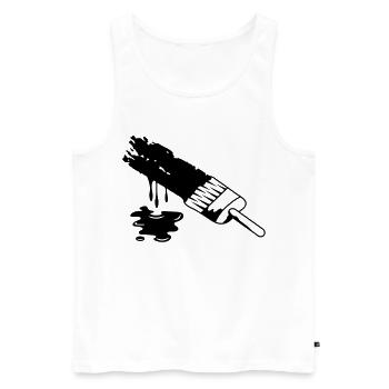 A brush and dripping paint - Men's Premium Organic Tank Top - white - Front - AI Model Male 178 light (178cm)