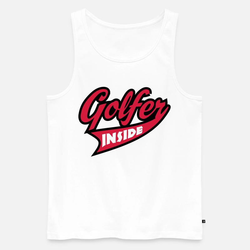 Golf - Männer Premium Bio Tank Top - Weiß