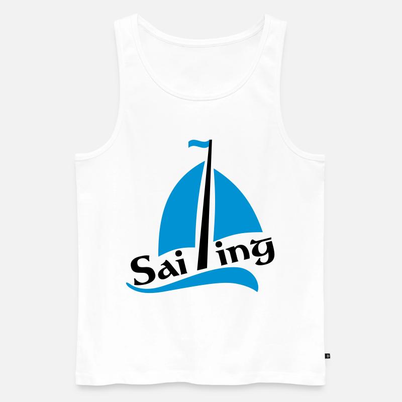 Segelboot - Männer Premium Bio Tank Top - Weiß