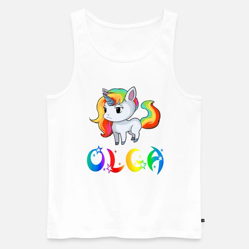 Einhorn Olga - Männer Premium Bio Tank Top - Weiß