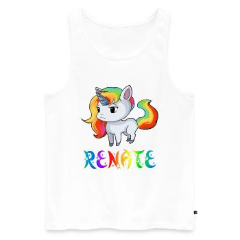 Einhorn Renate - Männer Premium Bio Tank Top - Weiß - Vorne - Michal (187cm)