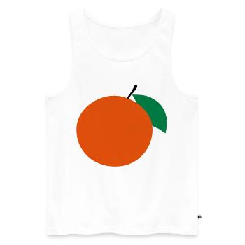 Orange - Männer Premium Bio Tank Top - Weiß - Vorne - AI Model Male 178 light (178cm)