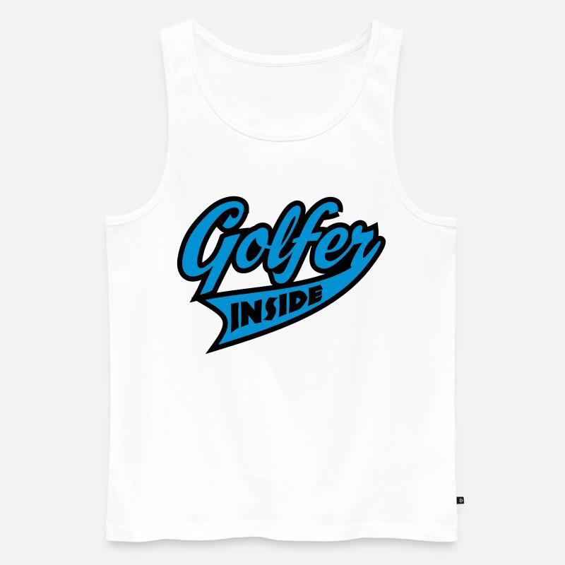 Golf - Männer Premium Bio Tank Top - Weiß