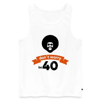 40ème anniversaire - Débardeur bio Premium Homme - blanc - Devant - Michal (187cm)
