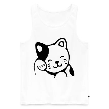 Katze - Männer Premium Bio Tank Top - Weiß - Vorne - AI Model Male 178 light (178cm)