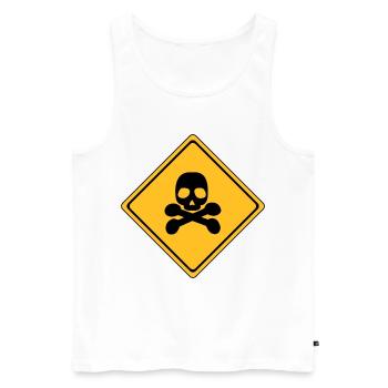 Danger Warning Sign # - Men's Premium Organic Tank Top - white - Front - AI Model Male 178 light (178cm)