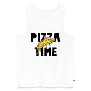 Pizza Time - Débardeur bio Premium Homme - blanc - Devant - Michal (187cm)