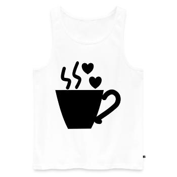 I love Coffee - Kaffeetasse - Kaffee - Männer Premium Bio Tank Top - Weiß - Vorne - AI Model Male 178 light (178cm)