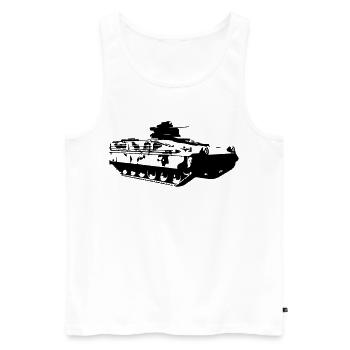 Schützenpanzer Marder - Männer Premium Bio Tank Top - Weiß - Vorne - Michal (187cm)