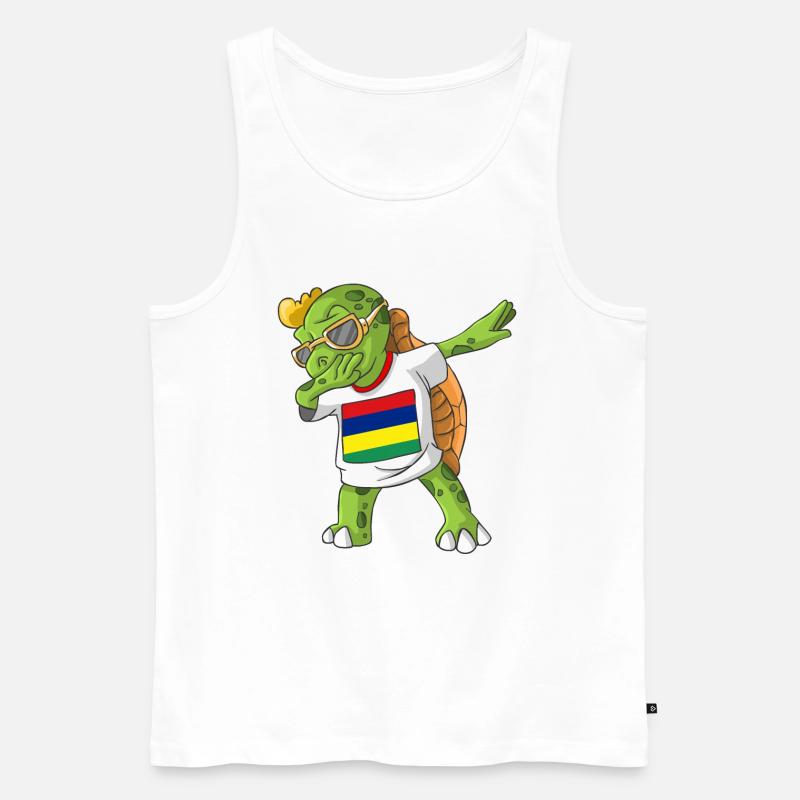 Mauritius Dabbing Schildkröte - Männer Premium Bio Tank Top - Weiß