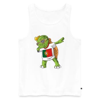 Portugal tortue tamponnant - Débardeur bio Premium Homme - blanc - Devant - Michal (187cm)