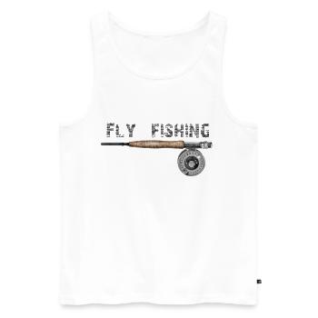 Fly fishing - Débardeur bio Premium Homme - blanc - Devant - AI Model Male 178 light (178cm)