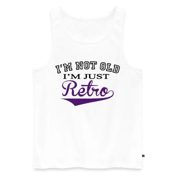 Not Old....Retro - 2 Colour - Männer Premium Bio Tank Top - Weiß - Vorne - AI Model Male 178 light (178cm)