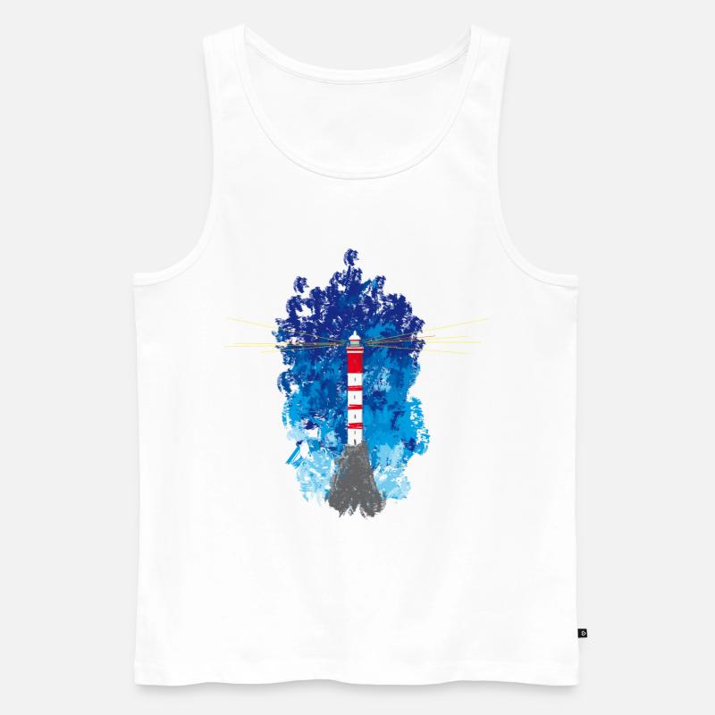 Leuchtturm - Männer Premium Bio Tank Top - Weiß