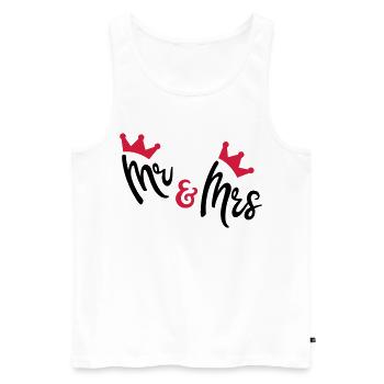hochzeit - Männer Premium Bio Tank Top - Weiß - Vorne - Michal (187cm)