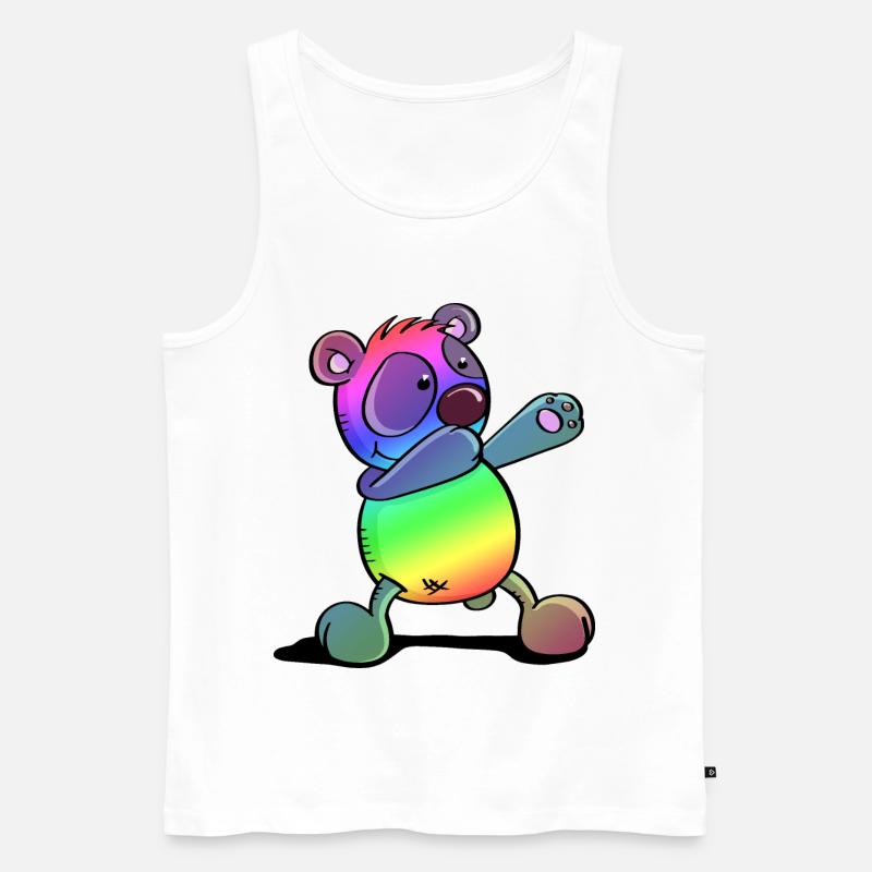 Bunter Pandabär - Dab Dance - Dabbing - Panda - Männer Premium Bio Tank Top - Weiß