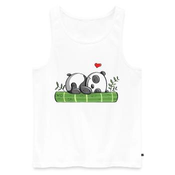 Panda ours rêves d'amour - Panda - Pandas - Comic - Débardeur bio Premium Homme - blanc - Devant - Michal (187cm)