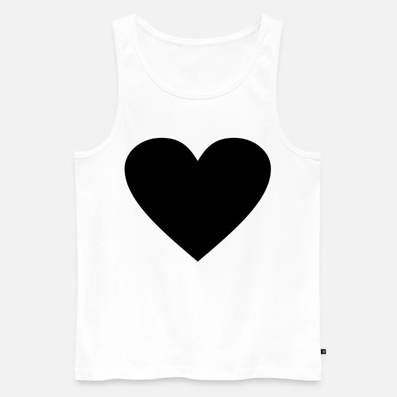 Schwarzes Herz Awesomeelement - Männer Premium Bio Tank Top - Weiß