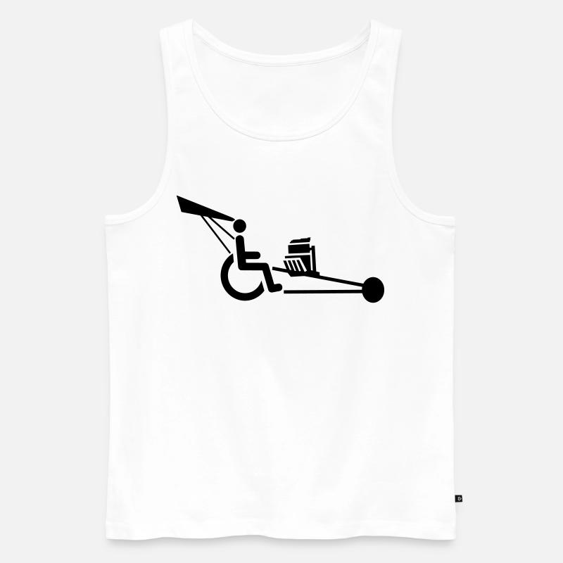 Bild eines Rollstuhls mit V8-Motor # - Männer Premium Bio Tank Top - Weiß