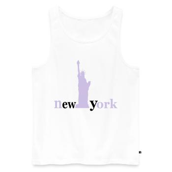 new_york - Débardeur bio Premium Homme - blanc - Devant - Michal (187cm)