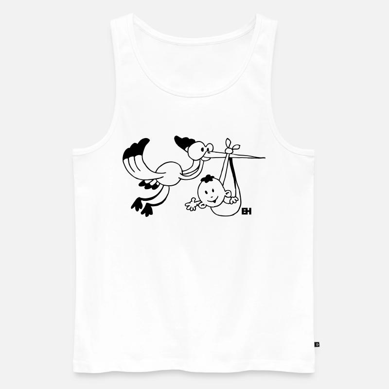 Der Storch bringt die Babys. - Männer Premium Bio Tank Top - Weiß