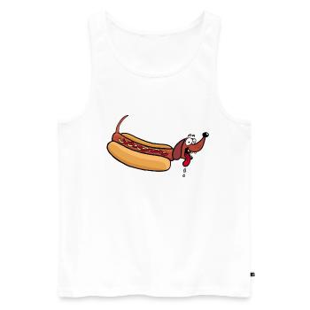 Heißer Hund - Männer Premium Bio Tank Top - Weiß - Vorne - Michal (187cm)
