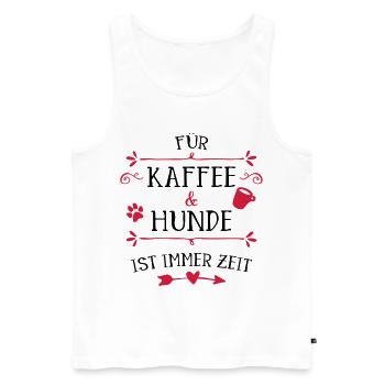 Herzpfote Kaffee Rahmen - Männer Premium Bio Tank Top - Weiß - Vorne - AI Model Male 178 light (178cm)