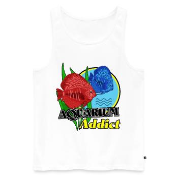 Aquarien-Süchtige: Bunte Fische - Männer Premium Bio Tank Top - Weiß - Vorne - AI Model Male 178 light (178cm)