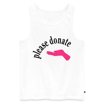 geld spenden - Männer Premium Bio Tank Top - Weiß - Vorne - AI Model Male 178 light (178cm)