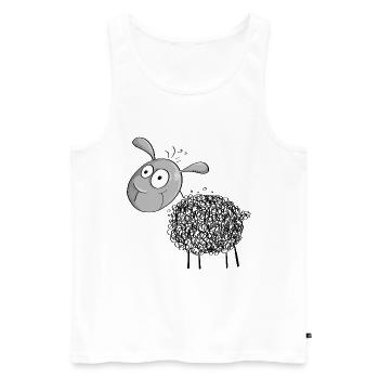Little Wool Sheep - Sheep Comic - Men's Premium Organic Tank Top - white - Front - AI Model Male 178 light (178cm)