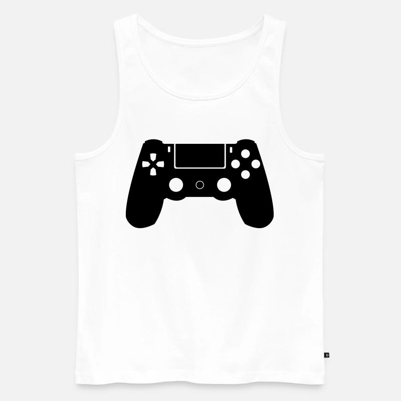 Controller - Men's Premium Organic Tank Top - white