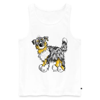 Australian Shepherd – Aussie – t-shirt design - Men's Premium Organic Tank Top - white - Front - Michal (187cm)