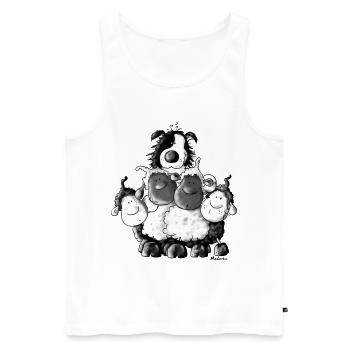 Border Collie and sheep - dog - t-shirt design - Men's Premium Organic Tank Top - white - Front - Michal (187cm)