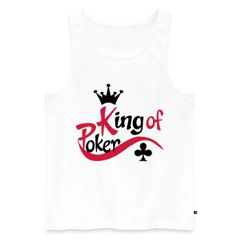 poker - Débardeur bio Premium Homme - blanc - Devant - AI Model Male 178 light (178cm)