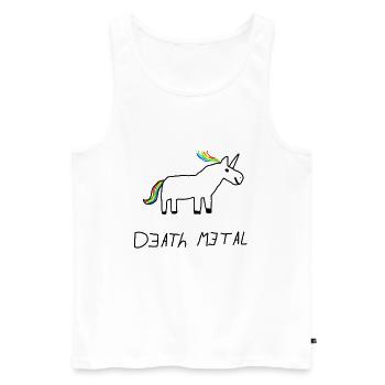Death Metal Einhorn - Männer Premium Bio Tank Top - Weiß - Vorne - Michal (187cm)