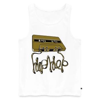 Hip-Hop-Kassette - Männer Premium Bio Tank Top - Weiß - Vorne - Michal (187cm)